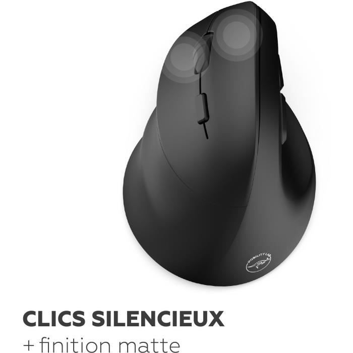Souris sans fil - 2x Bluetooth + récepteur USB 2,4GHz - MOBILITY LAB - M30W-L - Ergonomique - Pour gaucher - Noir