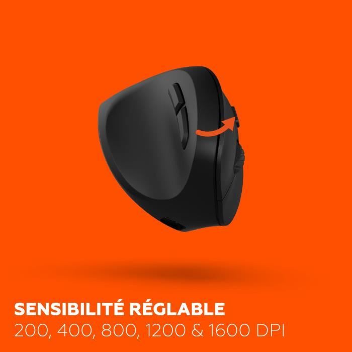 Souris sans fil - 2x Bluetooth + récepteur USB 2,4GHz - MOBILITY LAB - M30W-L - Ergonomique - Pour gaucher - Noir