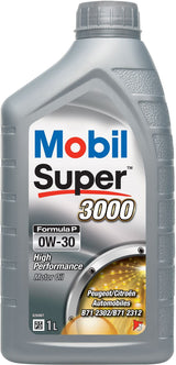 Huile moteur 0W-30 Synthétique - MOBIL - Super 3000 - Formula-P -bidon 1L -  haute performance