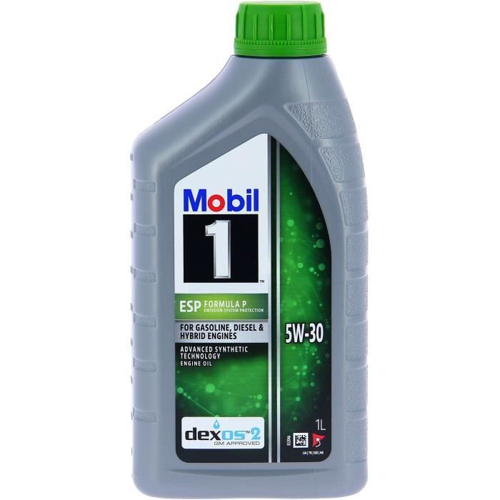 Bidon huile de moteur - MOBIL1 - 5W30 ESP Formula P - 1 L - 4 saisons