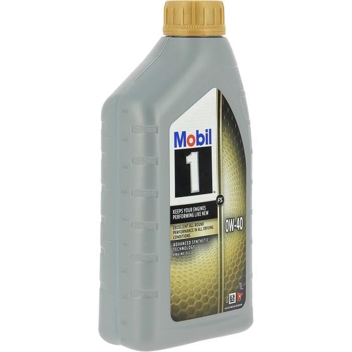 Huile moteur 5W-40 FS Synthétique - MOBIL 1 -bidon 1L -  Ultra haute performance - anti-pollution