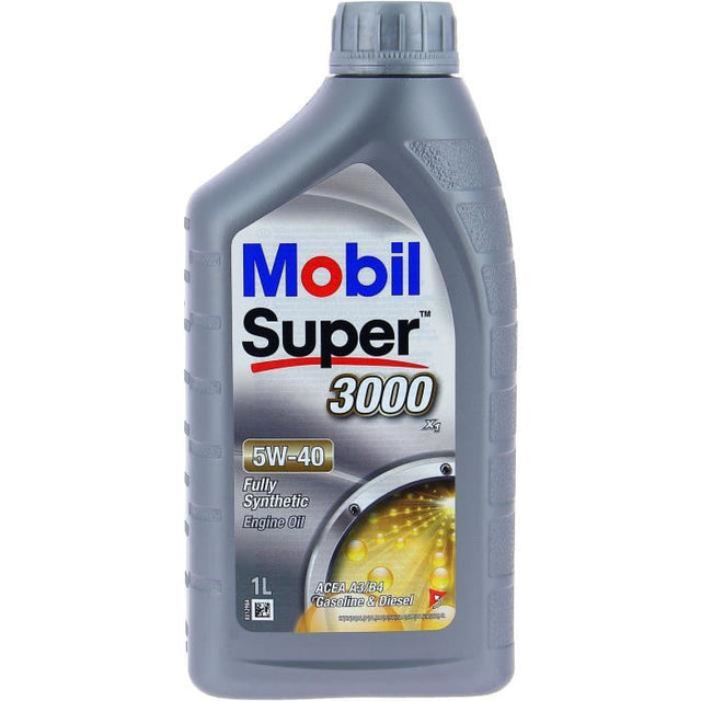 Huile moteur 5W-40 Synthétique - MOBIL - Super 3000 X1  - bidon 1L -  haute performance anti-pollution