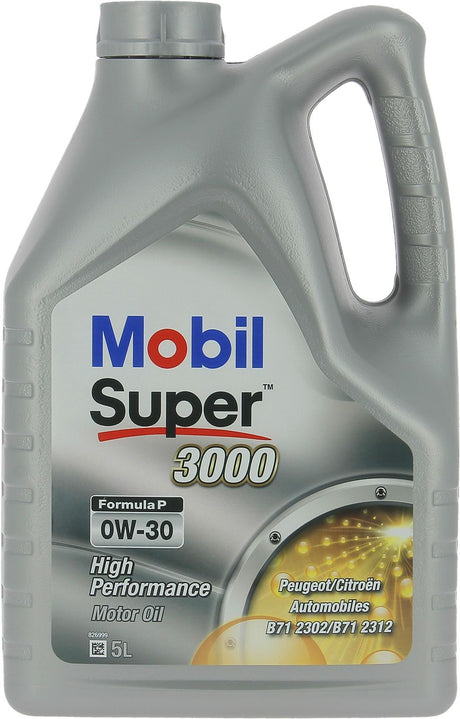 Huile moteur 0W-30 Synthétique - MOBIL - Super 3000 - Formula-V -bidon 5L -  haute performance