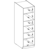 MODENA - Colonne - 2 portes - 60 x 57 x 210 cm - Chene artisan / Noir mat