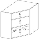 MODENA - Meuble haut d'angle - 89/89 x 31 x 71,5 cm - Chene artisan / Noir mat