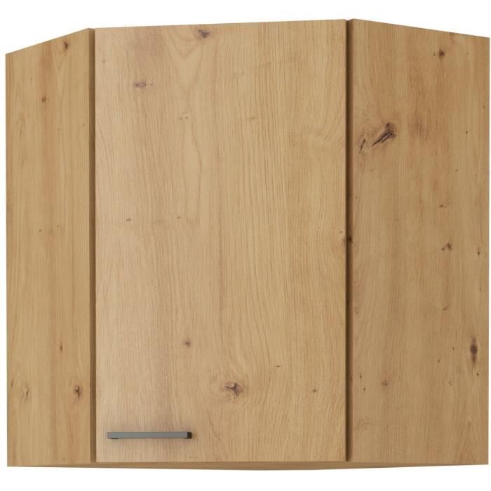 MODENA - Meuble haut d'angle - 89/89 x 31 x 71,5 cm - Chene artisan / Noir mat