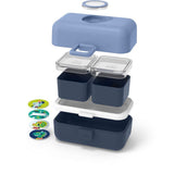 Lunch Box Enfant - MONBENTO - 3 Compartiments - Sans BPA - MB Tresor Bleu Infinity