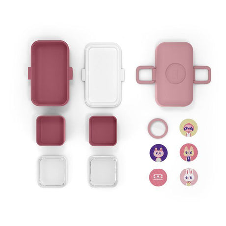 Lunch Box Enfant - MONBENTO - 3 Compartiments - Sans BPA - MB Tresor Rose Blush