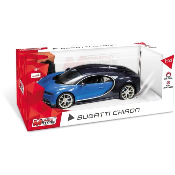 VÈhicule radiocommandÈ Bugatti Chiron 1:14eme avec effets lumineux - Modele alÈatoire bleue ou noire