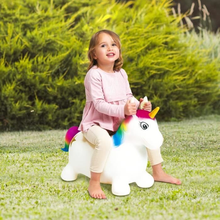 Ballon sauteur Licorne MONDO - PVC - Longueur 65cm - Pour enfants des 18 mois