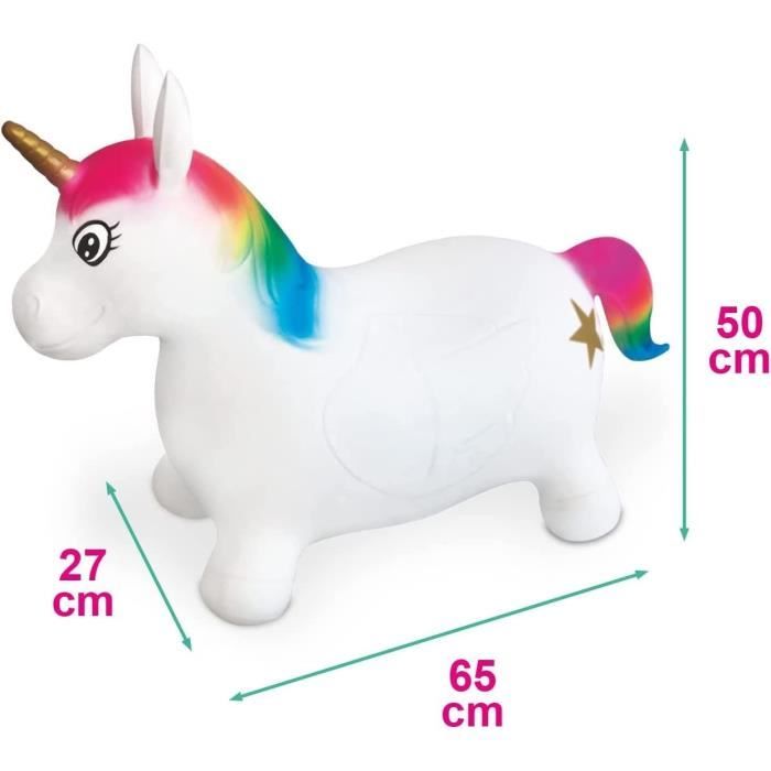 Ballon sauteur Licorne MONDO - PVC - Longueur 65cm - Pour enfants des 18 mois