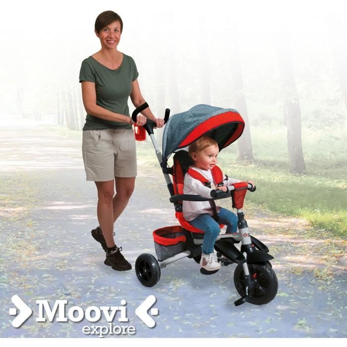 Tricycle Èvolutif pliable MONDO On & Go Moovi Explore - Rouge