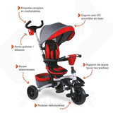 Tricycle Èvolutif pliable MONDO On & Go Moovi Explore - Rouge