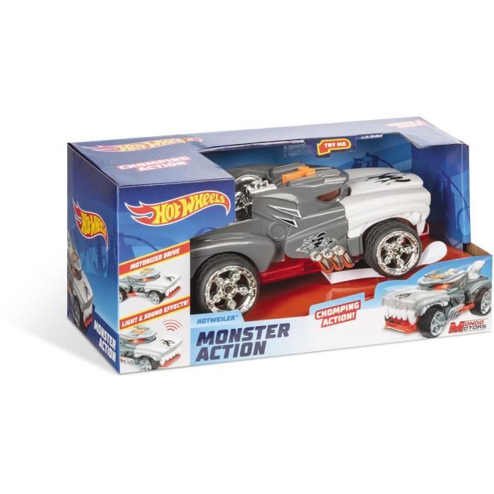 Véhicule motorisé Hot Wheels Monster Action Hotweiler - Sons et lumieres - 23cm