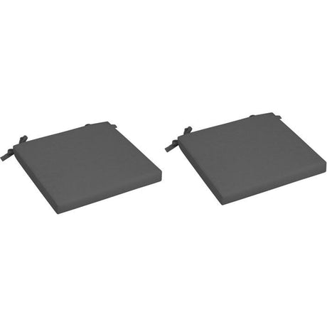 Lot de 2 assises de chaises - JARDIN PRIVE - Monte Carlo - Déhoussable - Ardoise - 79 x 59 x 39 cm