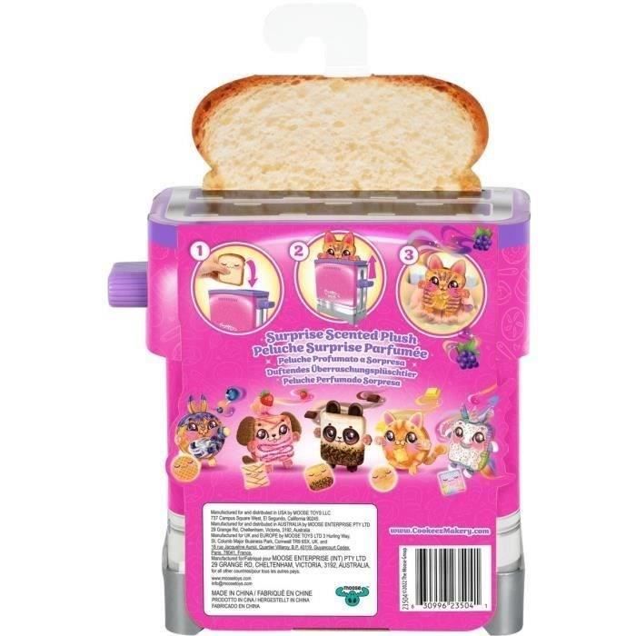 Toasty Treatz - MOOSE TOYS - COOKEEZ MAKERY - Peluche parfumée en forme de toast, grille-pain interactif, Modele peluche aléatoire
