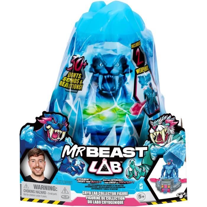 Cryo Lab - MOOSE TOYS - Mr. Beast Lab - 18 cm, 30 Lumieres et Sons, 2 Fauves a Collectionner
