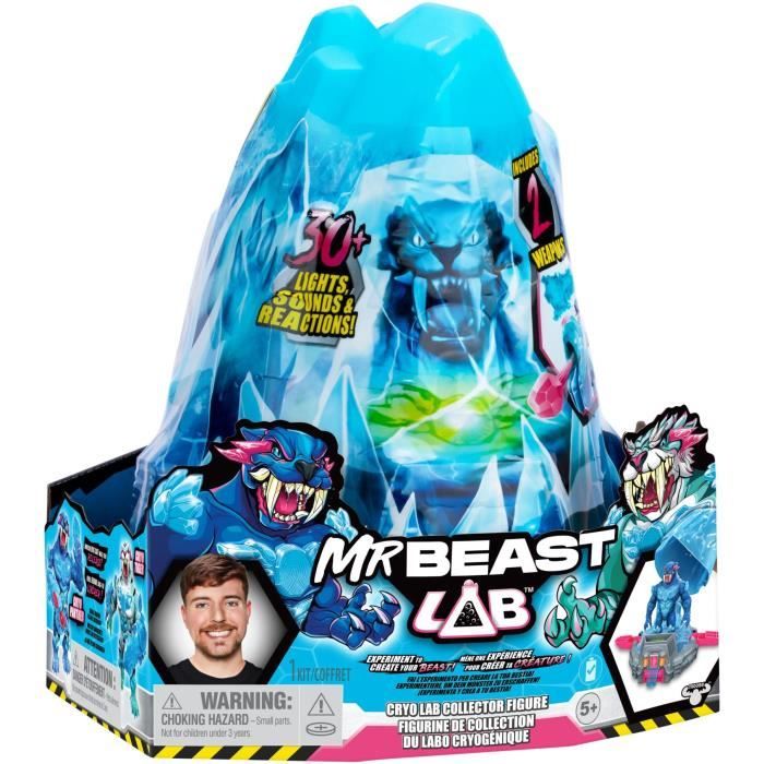 Cryo Lab - MOOSE TOYS - Mr. Beast Lab - 18 cm, 30 Lumieres et Sons, 2 Fauves a Collectionner