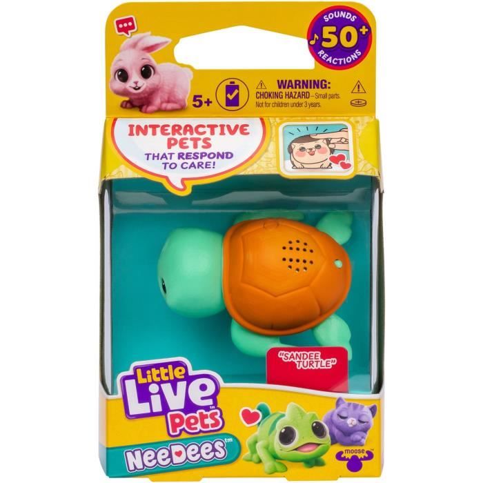 Lil' Needees - MOOSE TOYS - LITTLE LIVE PETS - Animaux interactifs de poche, avec sons et réactions - Modele de peluche aléatoire