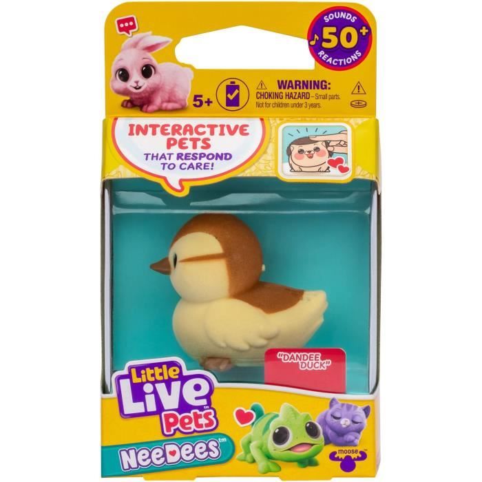 Lil' Needees - MOOSE TOYS - LITTLE LIVE PETS - Animaux interactifs de poche, avec sons et rÈactions - Modele de peluche alÈatoire