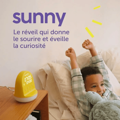 Réveil enfant - MORPHÉE - SUNNY - 365 découvertes audio - Veilleuse éducatif - Jaune