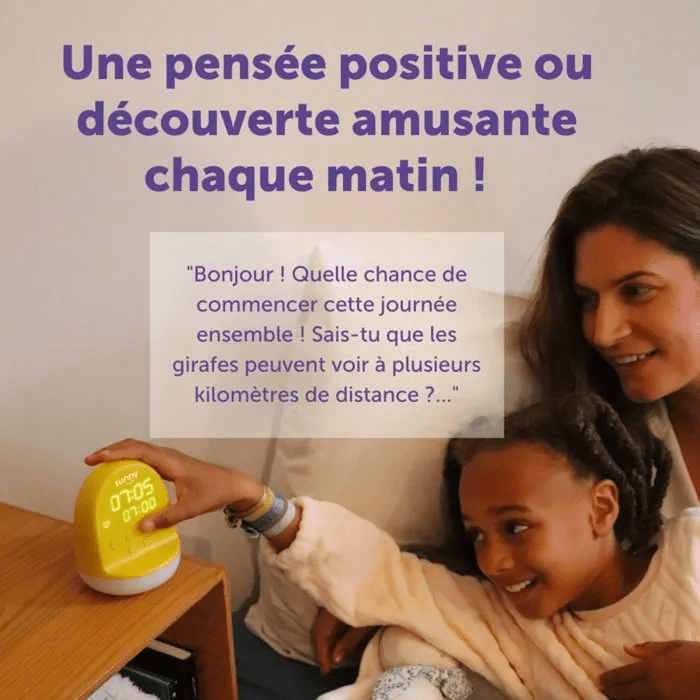 Réveil enfant - MORPHÉE - SUNNY - 365 découvertes audio - Veilleuse éducatif - Jaune