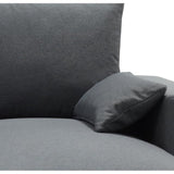 Canapé d'angle convertible - MORGAN - 3 places - Anthracite avec coffre et coussins déco - 236x143x85cm