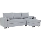 CanapÈ d'angle convertible - MORGAN - 3 places - Gris clair avec coffre 236x143x85cm