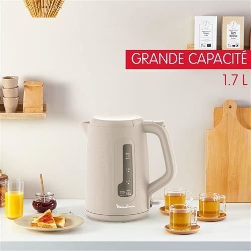 Bouilloire - MOULINEX - BY2MOB10 Morning - 2400 W - 1,7 L - Base 360° - Gris chaud