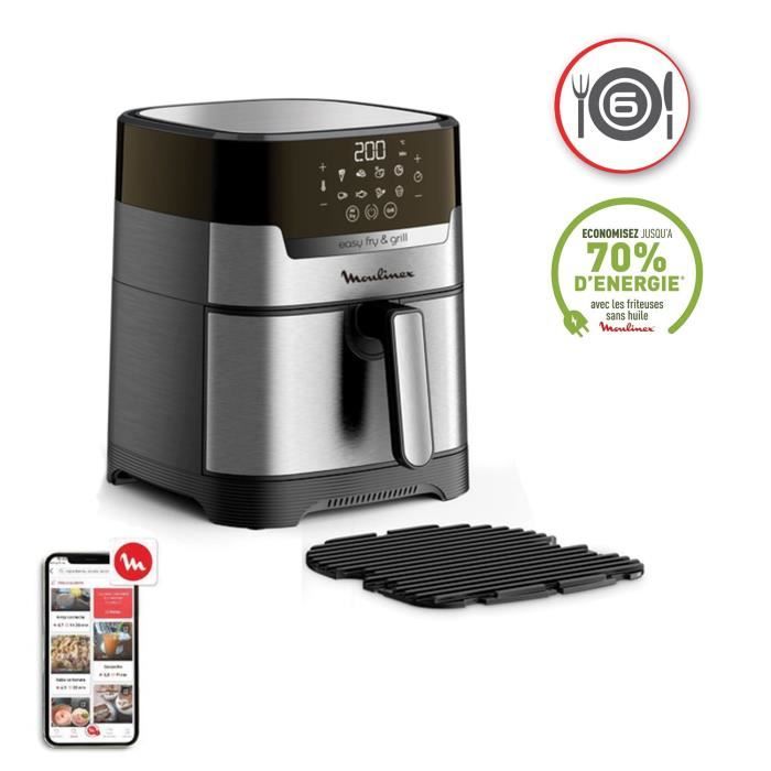 MOULINEX Friteuse sans huile + grill, 4.6L, 8 programmes, Température réglable, Timer digital, air fryer, Easy Fry&Grill EZ505D10