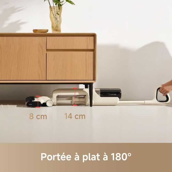 MOVA K30 - Aspirateur Laveur Sec Et Humide - Portée a plat 180° - Aspiration 18 kPa - Nettoyage des Bords - Séchage a l'air Chaud