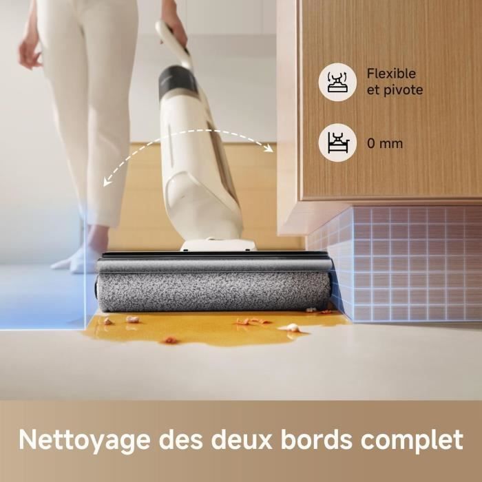 MOVA K30 - Aspirateur Laveur Sec Et Humide - Portée a plat 180° - Aspiration 18 kPa - Nettoyage des Bords - Séchage a l'air Chaud