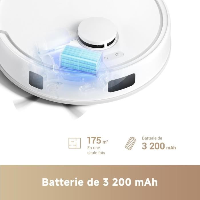 MOVA E20 - Robot Aspirateur Laveur - Navigation LDS, Puissance d'aspiration de 5 000 Pa - Aspirateur et Mop 2-en-1 - Compact