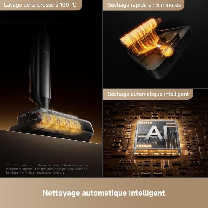 MOVA M50 ULTRA - Aspirateur Balai Laveur - 22 000 Pa - Bras robotisé - Poignée Pliable et Extensible - Lavage Brosse immersif 100°C