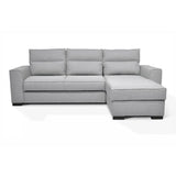 CanapÈ angle convertible rÈversible 4 places MONTREAL - Tissu gris clair - L 247 x P 158 x H 92 cm - FabriquÈ en France - HEXAGONE
