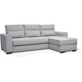 CanapÈ angle convertible rÈversible 4 places MONTREAL - Tissu gris clair - L 247 x P 158 x H 92 cm - FabriquÈ en France - HEXAGONE