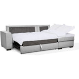 CanapÈ angle convertible rÈversible 4 places MONTREAL - Tissu gris clair - L 247 x P 158 x H 92 cm - FabriquÈ en France - HEXAGONE