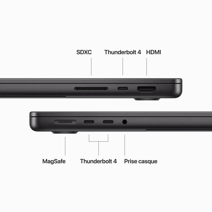 Apple - 14 - MacBook Pro M3 Pro (2023) -  RAM 18Go - Stockage 512Go - Noir sidÈral - Azerty