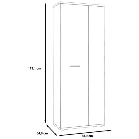 Armoire a chaussures MISCA - Style contemporain effet béton et blanc mat - L 69 cm