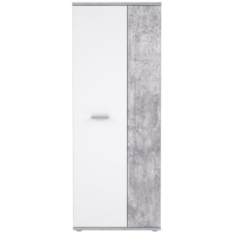 Armoire a chaussures MISCA - Style contemporain effet béton et blanc mat - L 69 cm