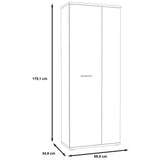 Armoire a chaussures MISCA - Style contemporain effet béton et blanc mat - L 69 cm