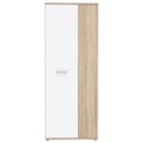 Armoire a chaussures MISCA - Décor chene sonoma et blanc mat - L69 x  P35 x H179cm