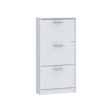 Meuble a chaussures - 6 paires - Blanc mat - 3 abattants - L58,2 x P20,4 x H115,5 cm - MAC