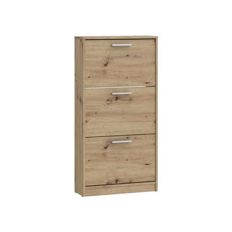 Meubles a chaussures - 6 paires - Décor Chene - 3 abattants - L58,2 x P20,4 x H115,5 cm - MAC
