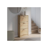 Meubles a chaussures - 6 paires - Décor Chene - 3 abattants - L58,2 x P20,4 x H115,5 cm - MAC