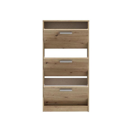 Meubles a chaussures - 6 paires - Décor Chene - 3 abattants - L58,2 x P20,4 x H115,5 cm - MAC