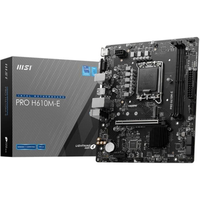 Carte mere - MSI - PRO H610M-E Intel H610 LGA 1700 micro ATX