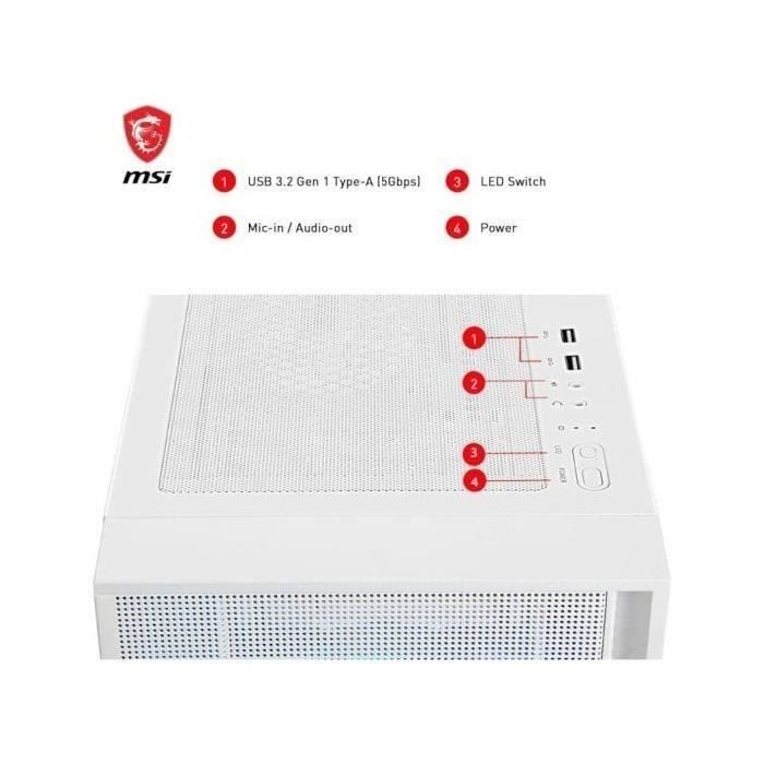 Boîtier PC - MSI - 306-7G23W21-HH9 - MAG FORGE 320R AIRFLOW - White