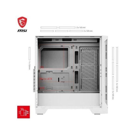 Boîtier PC - MSI - 306-7G23W21-HH9 - MAG FORGE 320R AIRFLOW - White