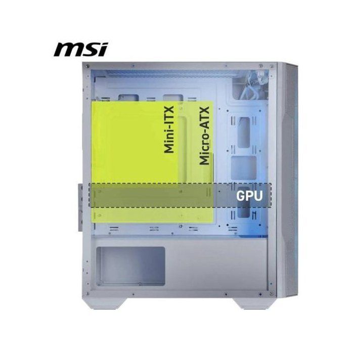 Boîtier PC gaming - MSI - MAG Forge M100R - Moyen Tour - Blanc